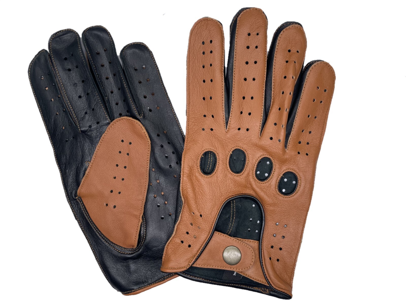 MEN’S CHAUFFEUR SHEEPSKIN LEATHER CAR DRIVING GLOVES (Finished Sewn Knuckles)
