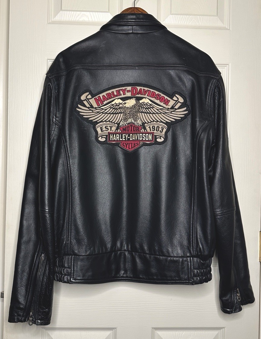 Harley-Davidson Sturgis Men’s Leather Motorcycle Jacket Large, VTG Y2K
