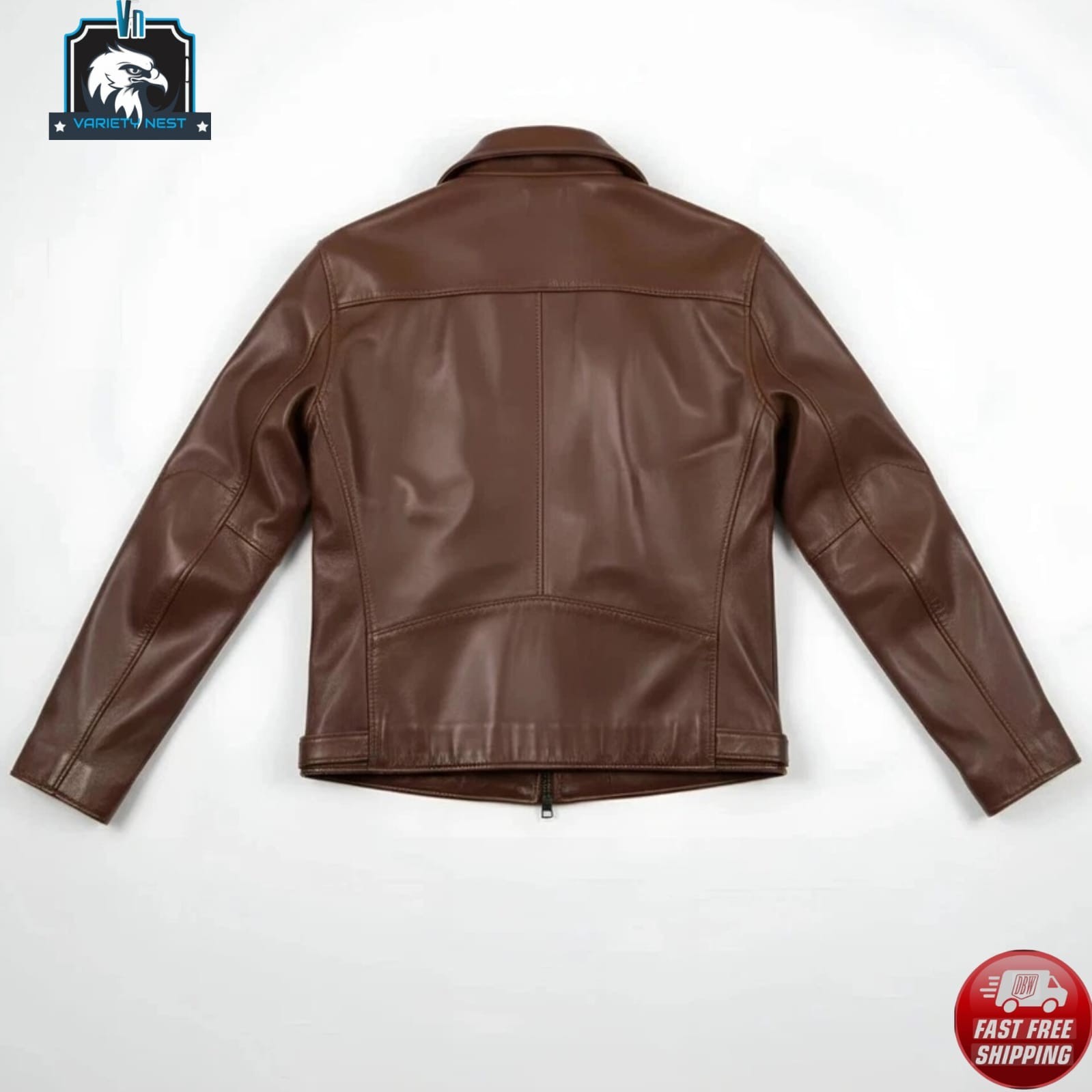 Men’s Brown Leather Cafe Racer Jacket Classic Vintage Motorcycle Handmade Coat