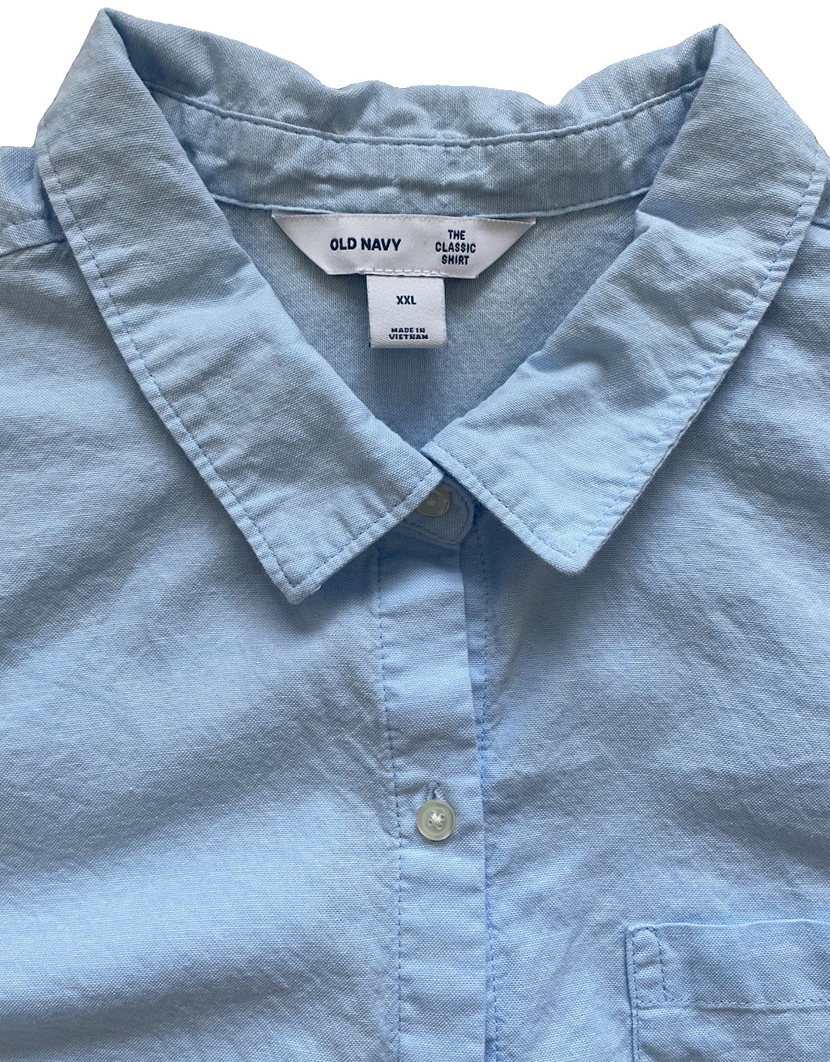 Old Navy Classic Women’s Shirt XXL Blue Oxford Button Front 100% Cotton Top