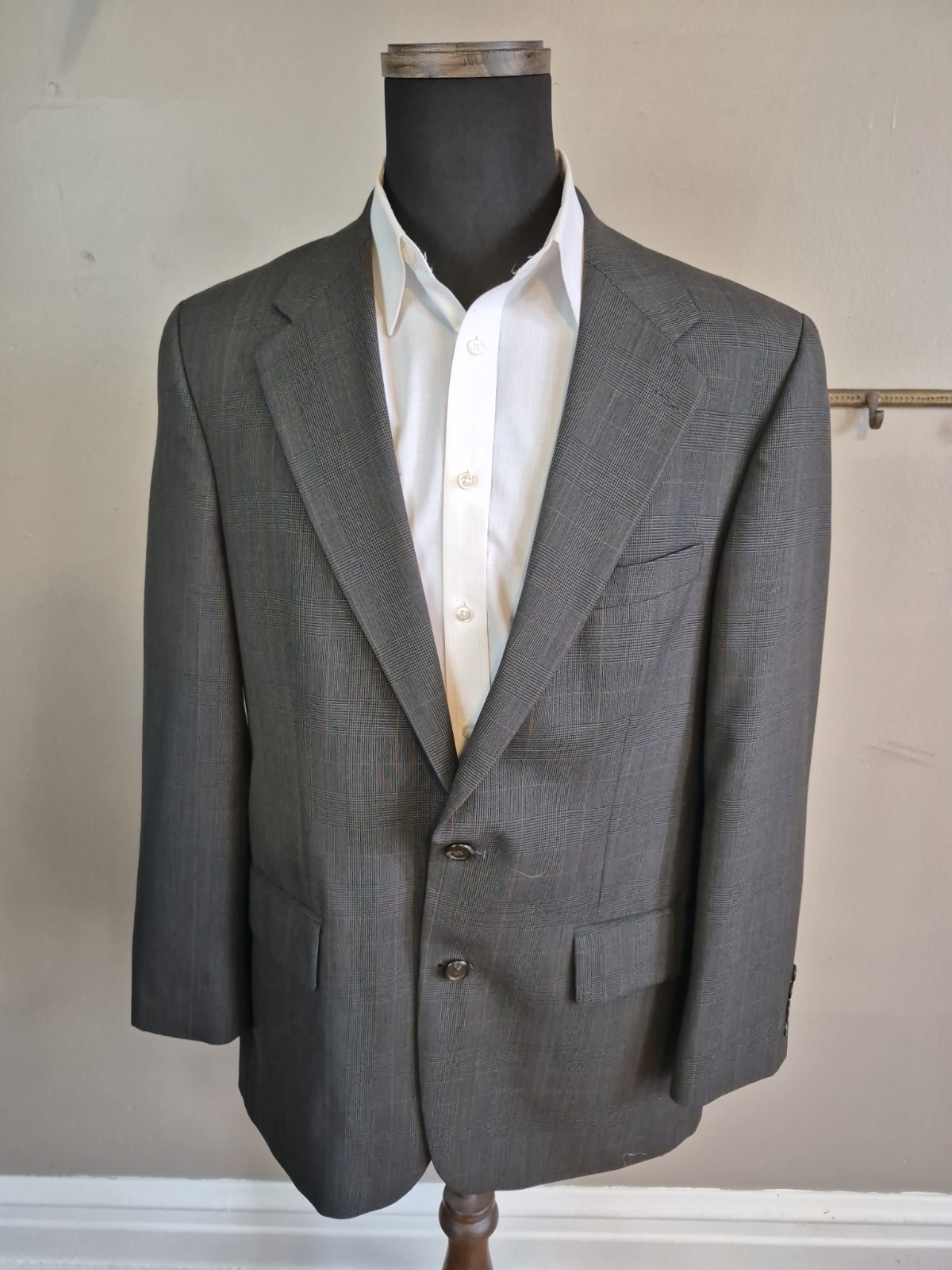 🇺🇸 Vtg Chaps Ralph Lauren Mens Wool Sports Coat 42R Dark Taupe 2 Button