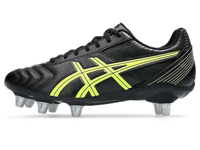 ASICS LETHAL TACKLE 1111A263 001 Black Safety Yellow Rugby Cleats