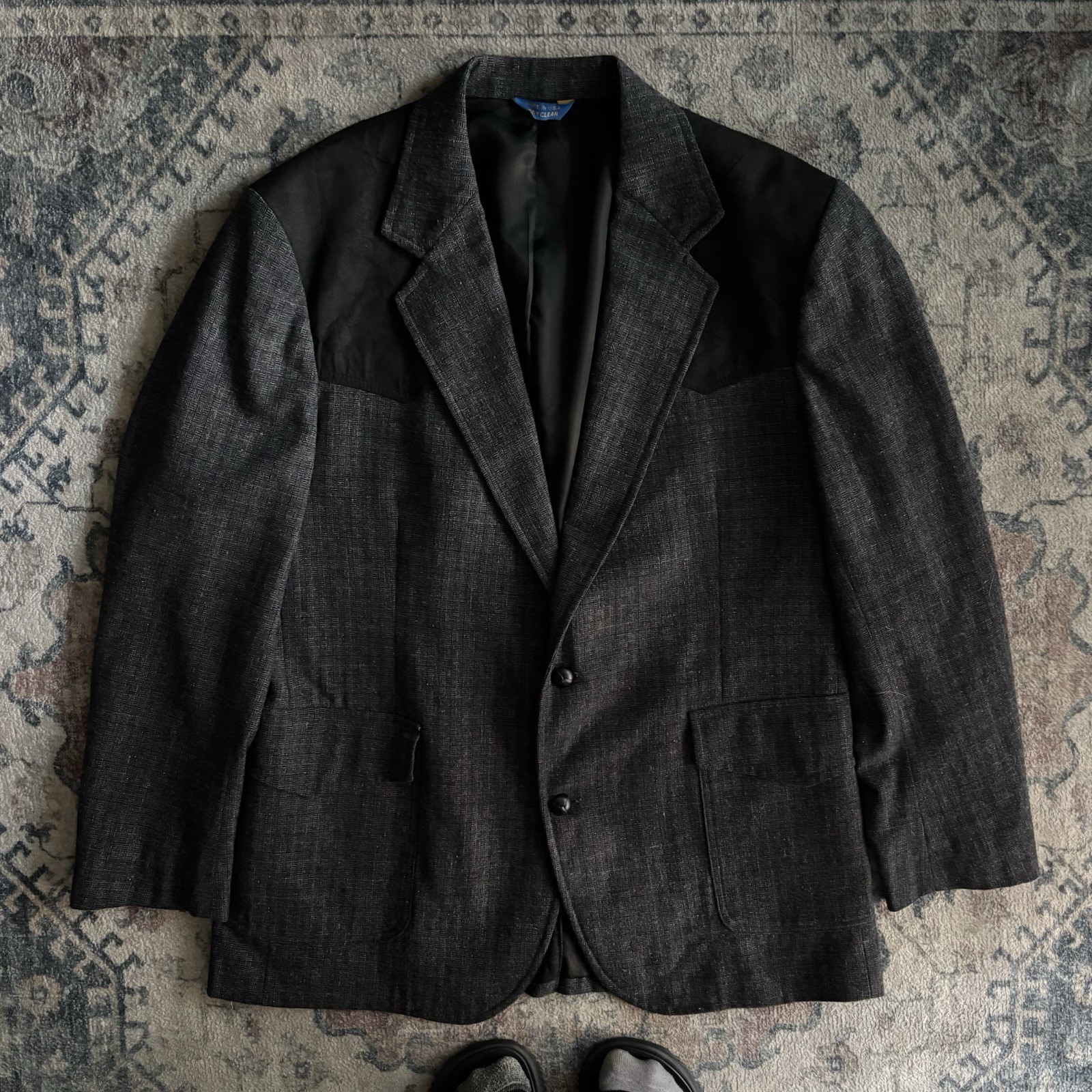 Vintage Pendleton Made In USA 100% Virgin Wool Grey Men’s Blazer Size 44 Long