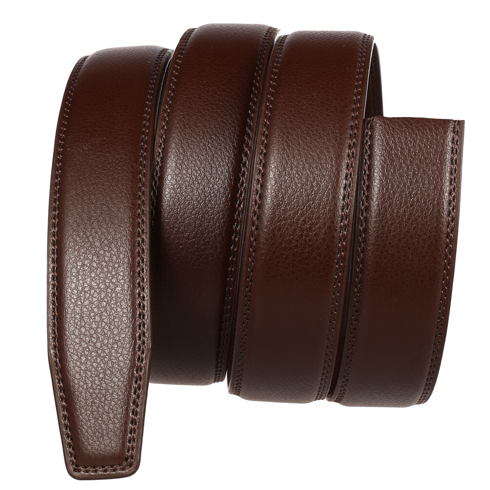3.1cm Business Men’s Automatic Buckle Belt Multicolor Leather Ratchet Strap Gift