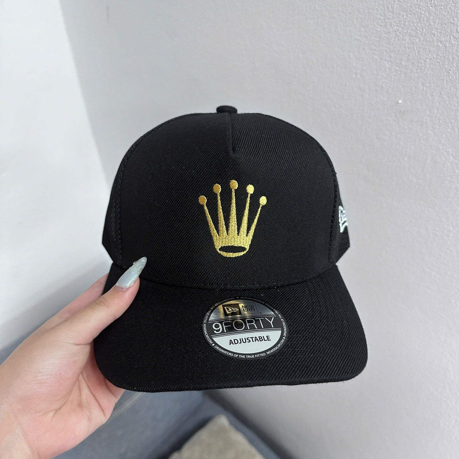 Rolex Gold Crown Trucker Hat Black Mesh Back Adjustable Snapback