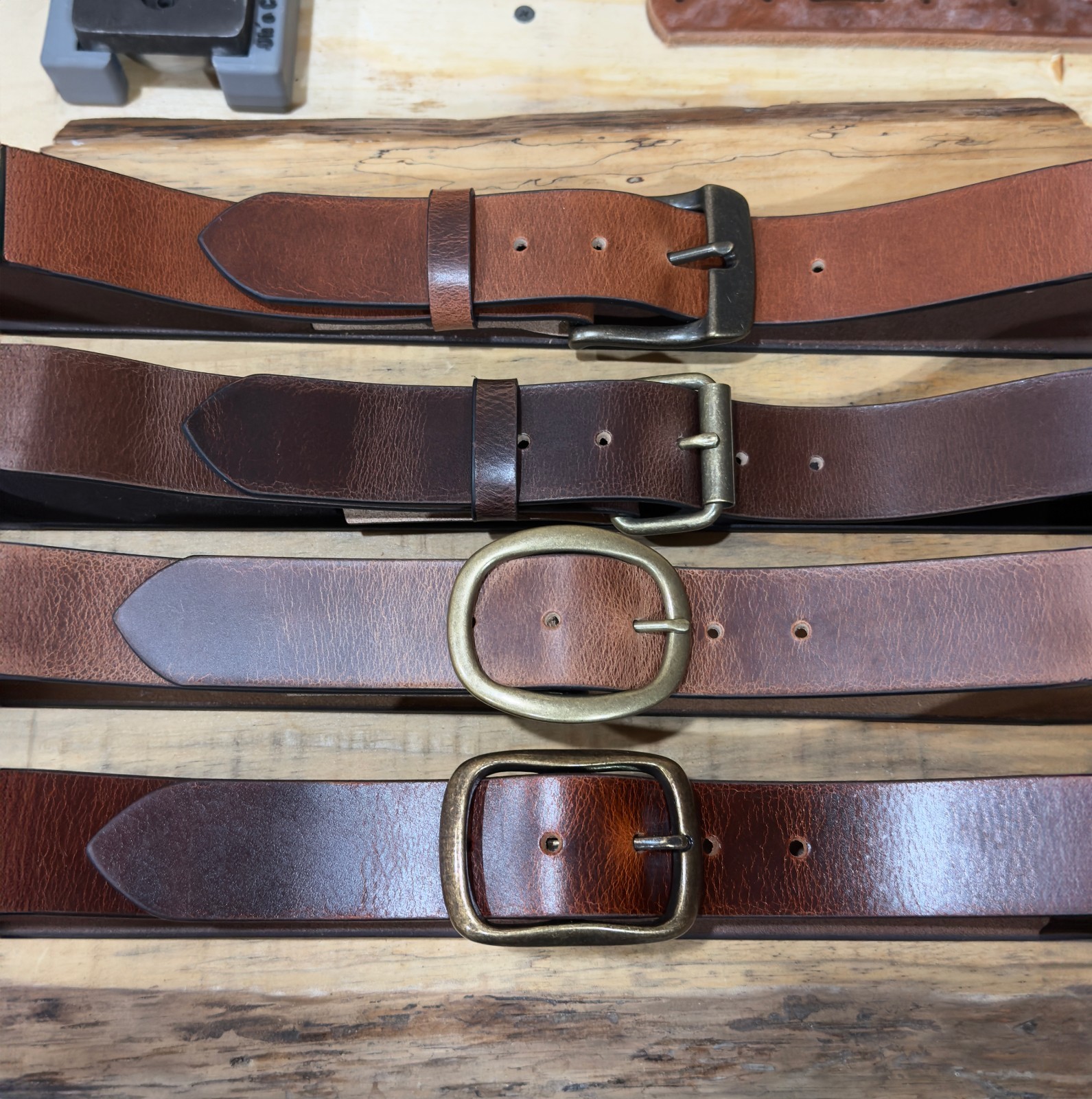 Men’s Full Grain Buffalo Leather Belt – Handmade USA, Casual Work, 1.5″ Wide