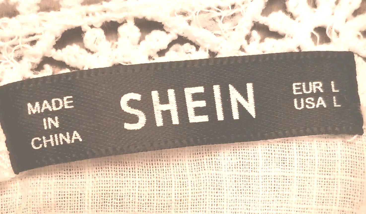SHEIN 100% cotton White Floral Mock Neck Sleeveless Cotton Lace Top, Button, S