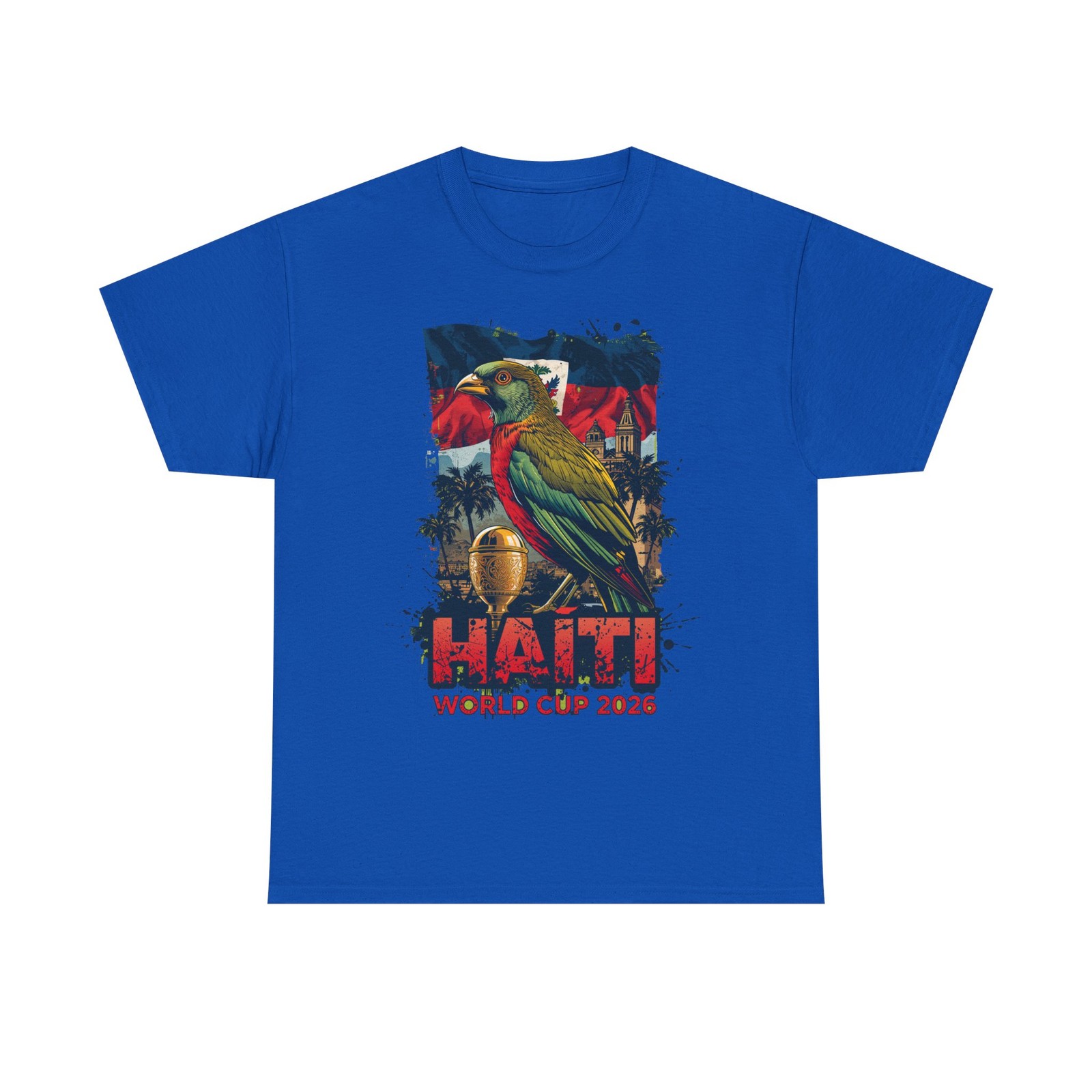 Haiti Parrot World Cup 2026 Tee | Haitian Flag, Tropical Trophy