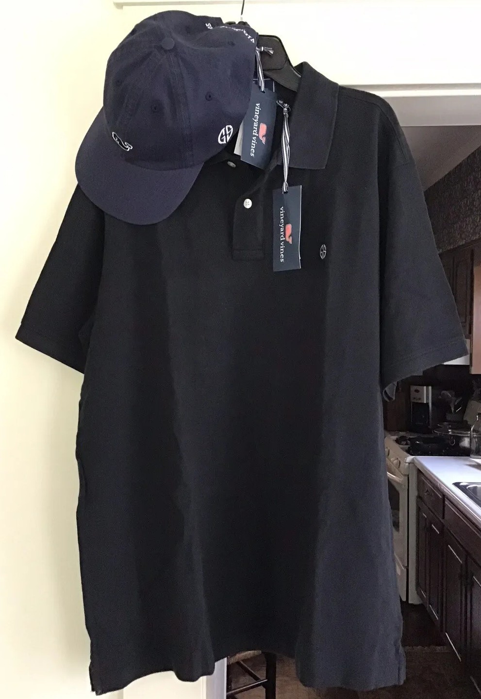 Vineyard Vines Classic Pique Polo Mens M & Whale Logo Hat Goldman Sachs Monogram
