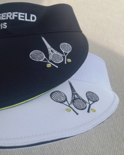 KARL LAGERFELD Black Hat Visor Logo NEW