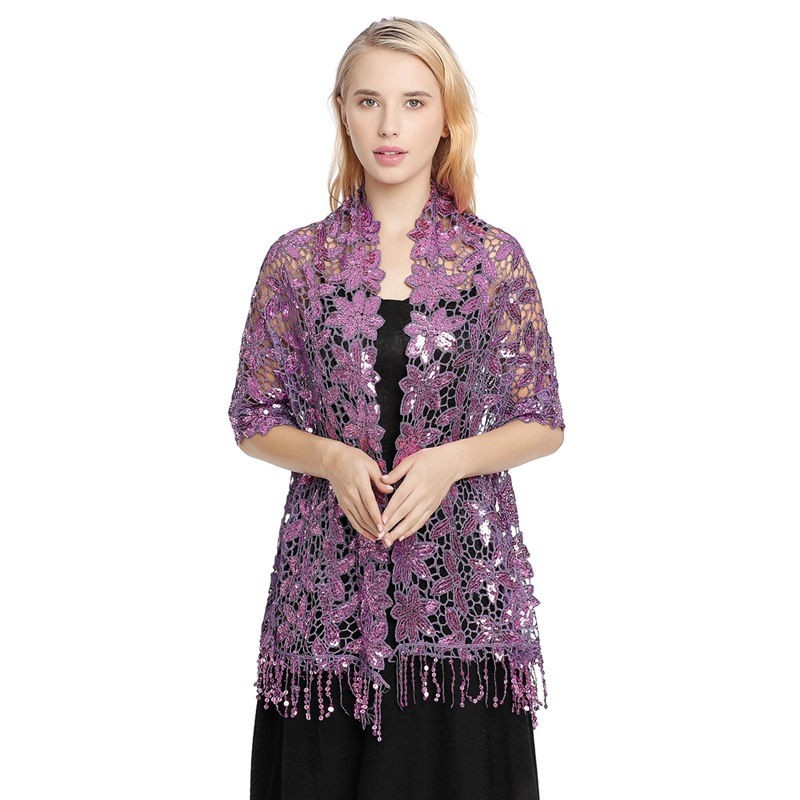 Sequin Tassel Shawl Water Soluble High-End Evening Gown Shawl Cheongsam Women