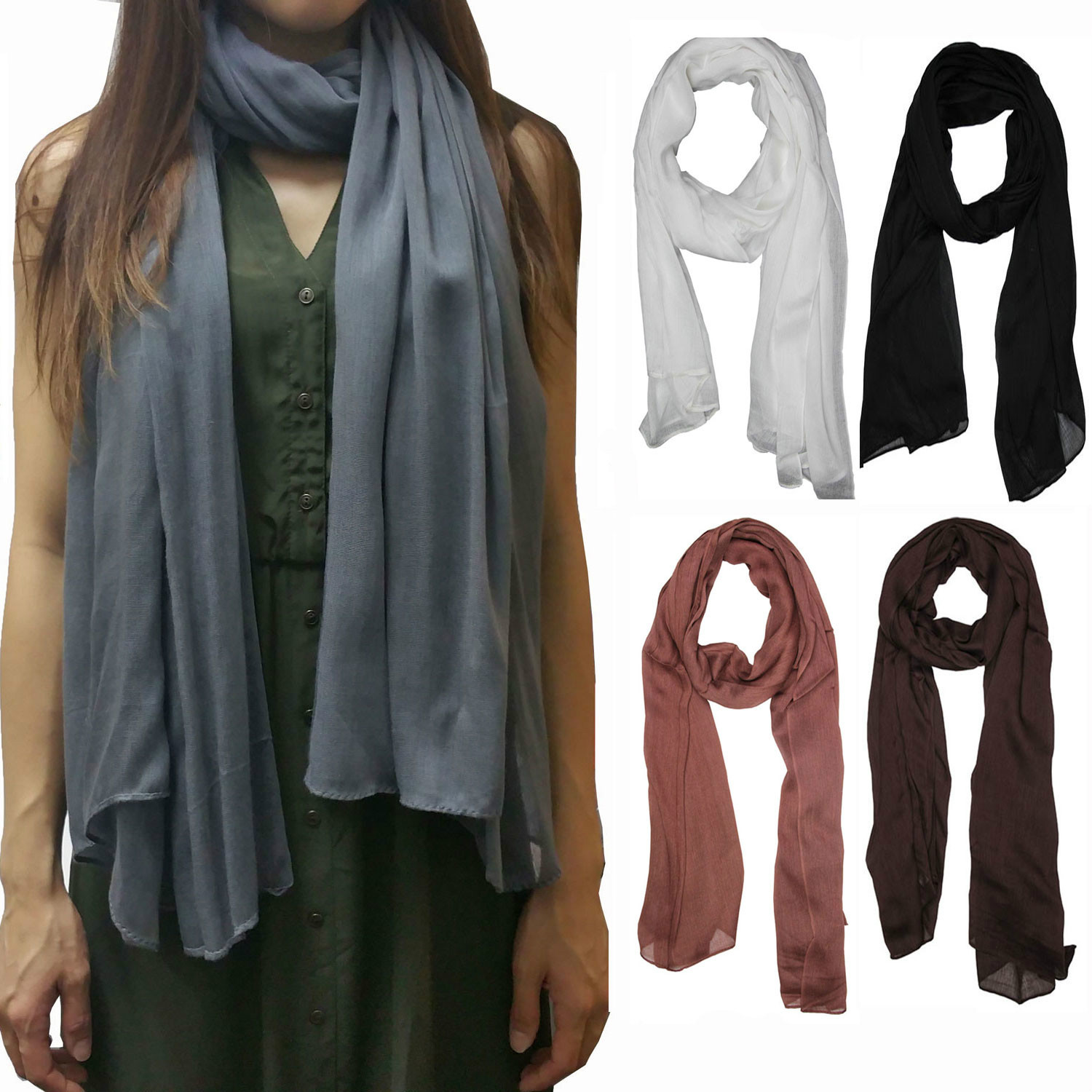 Large 100% Rayon Women Scarf Shawl Woven Soft Scarves