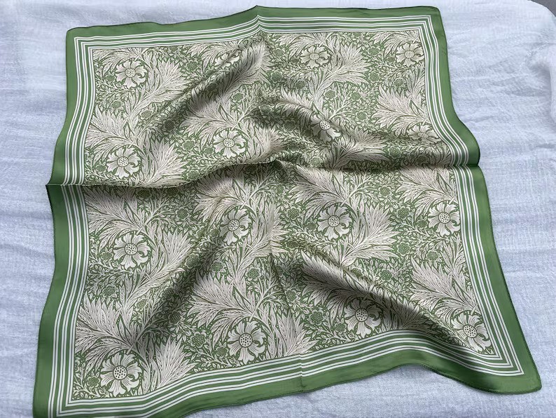 100% Silk Scarf, Pure Silk Neck Scarf, Silk Bandanna, Silk Neckerchief