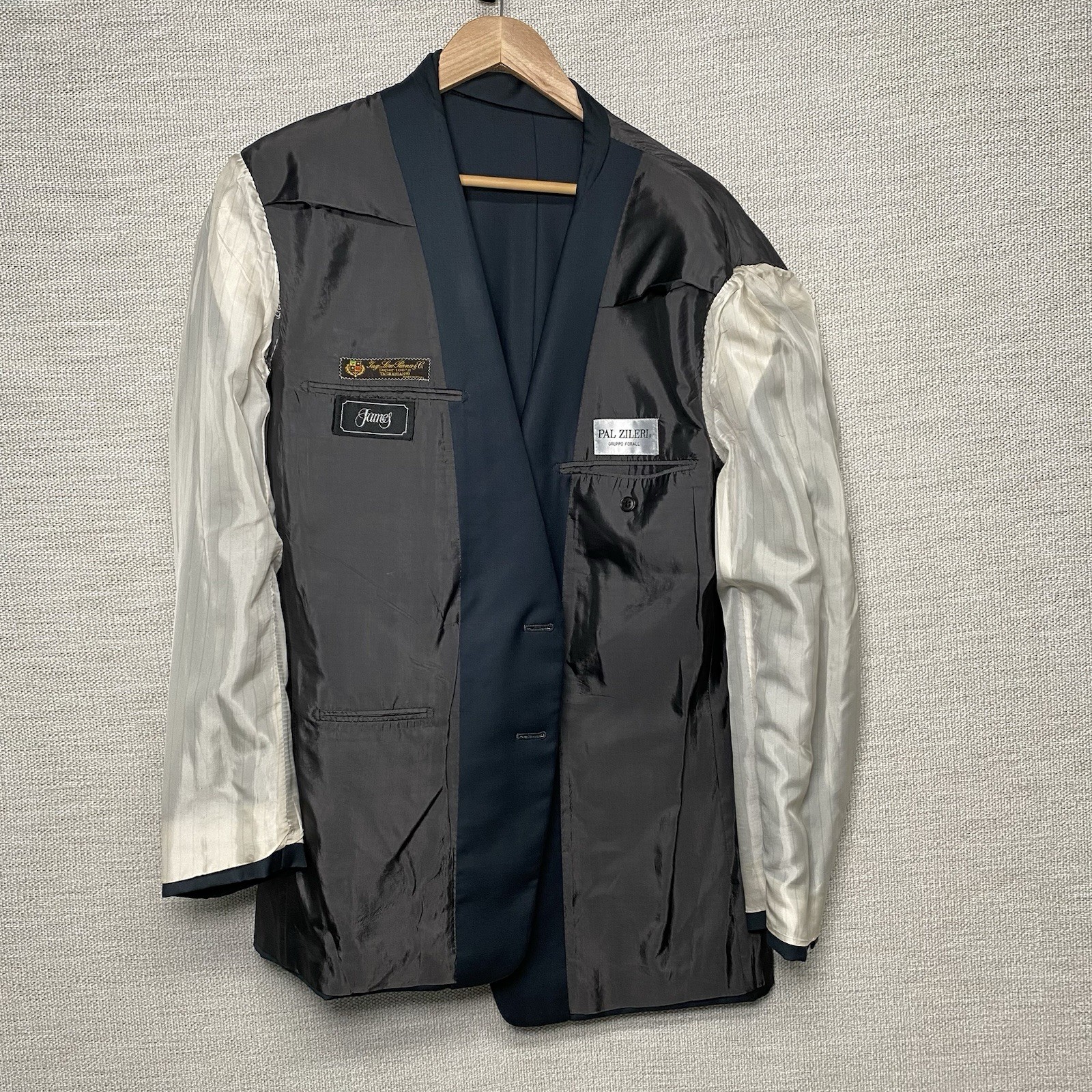 90s Pal Zileri Loro Piana Suit 2 Piece 42L (36×33 Cuffed) 2B0V Triple Pleated