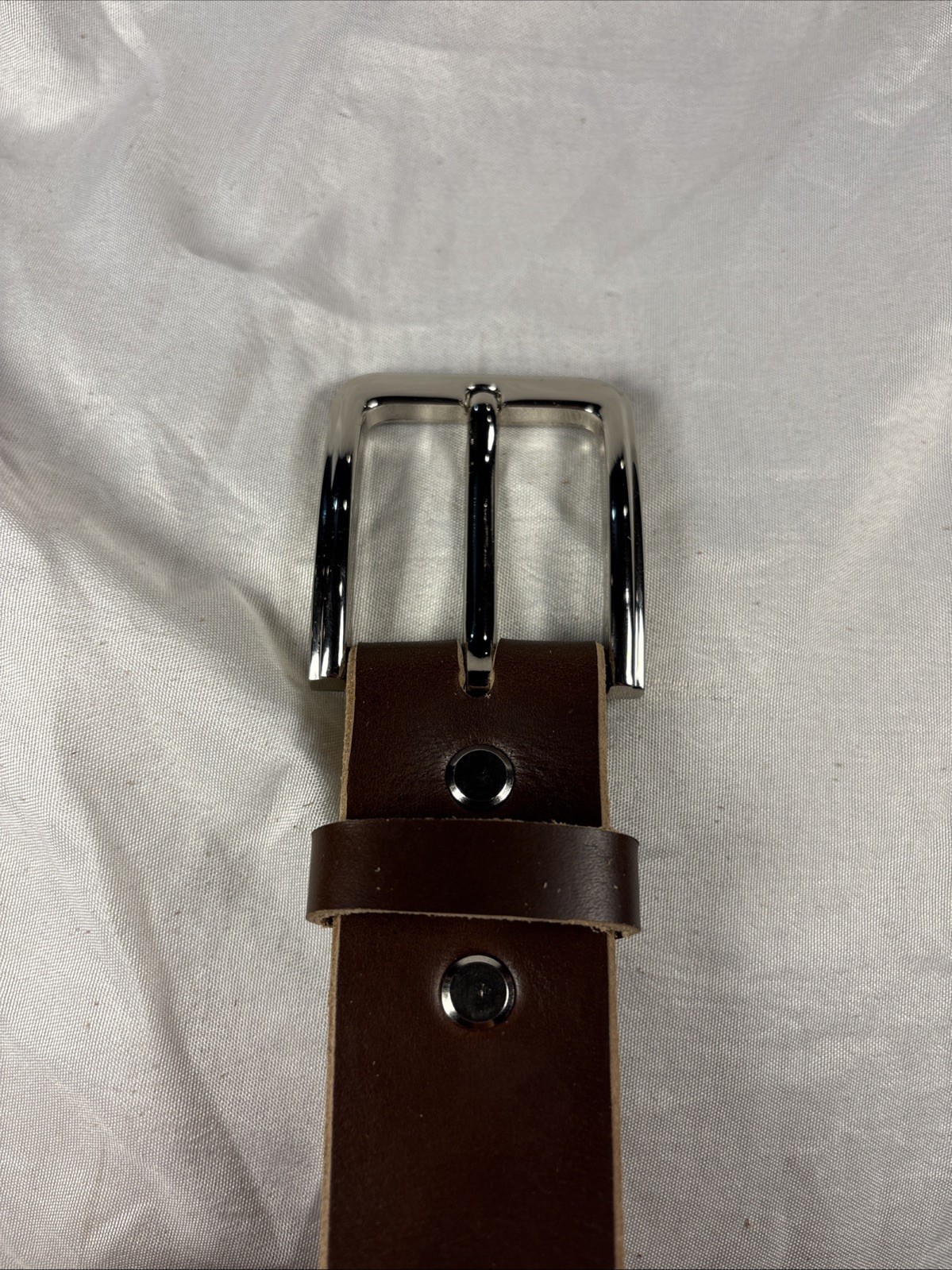 Natural Horween Chromexcel Handmade Leather Belt 1.5 Inch Raw Edge Silver Buckle
