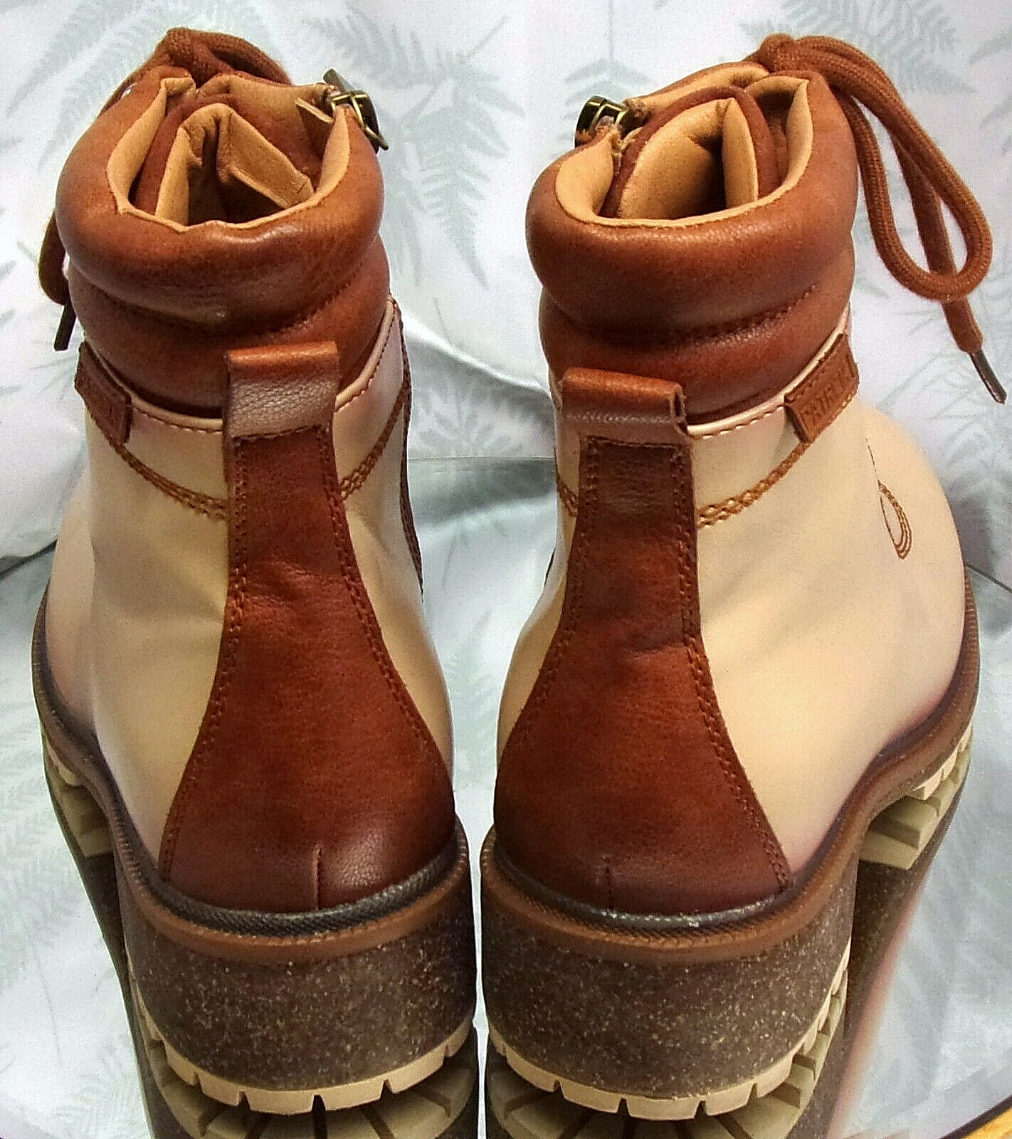 PATRIZIA EXPEDITION PINK BROWN ANKLE BOOTIES FASHION SHOES WOMENS SZ 8.5 EU 39