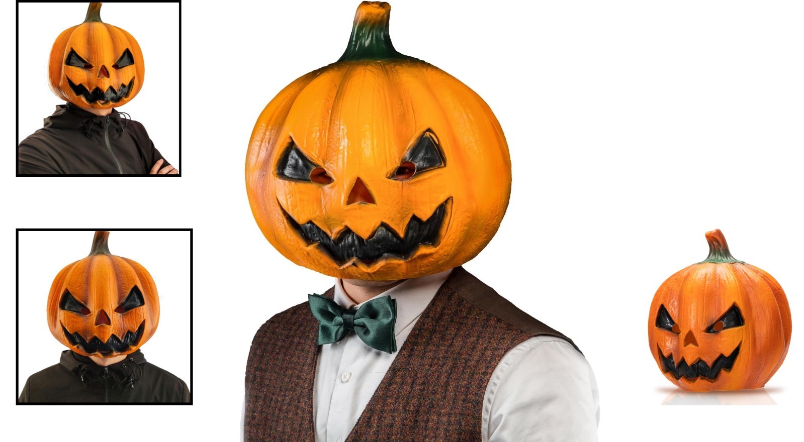 Eco-Friendly Pumpkin Head Mask for Halloween Parties – One Size Fits All