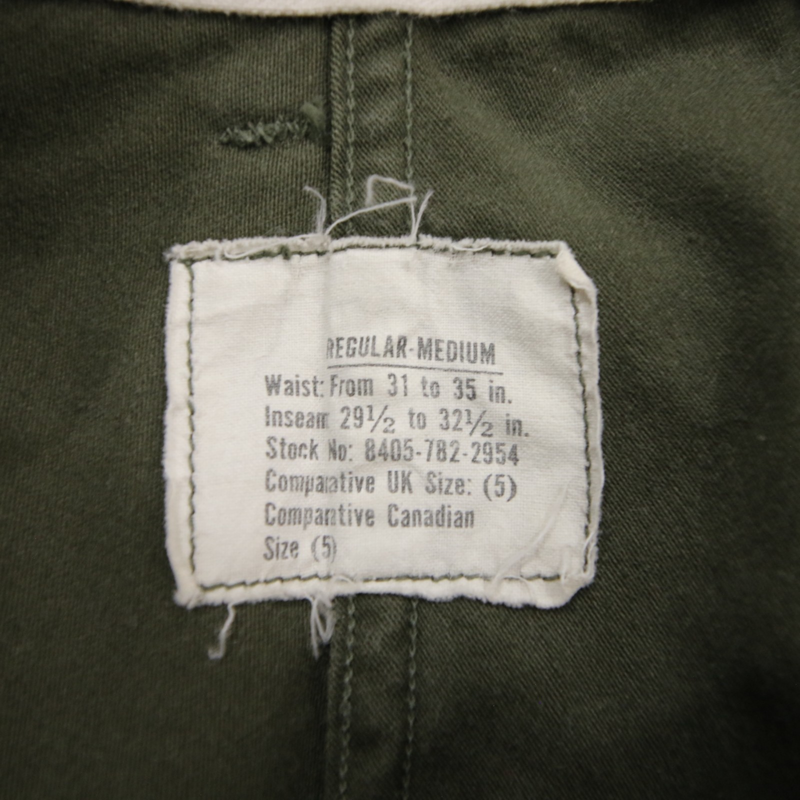 VTG Military M65 Combat Trousers US ARMY Fatigue OG-107 CARGO Field Pants M Reg