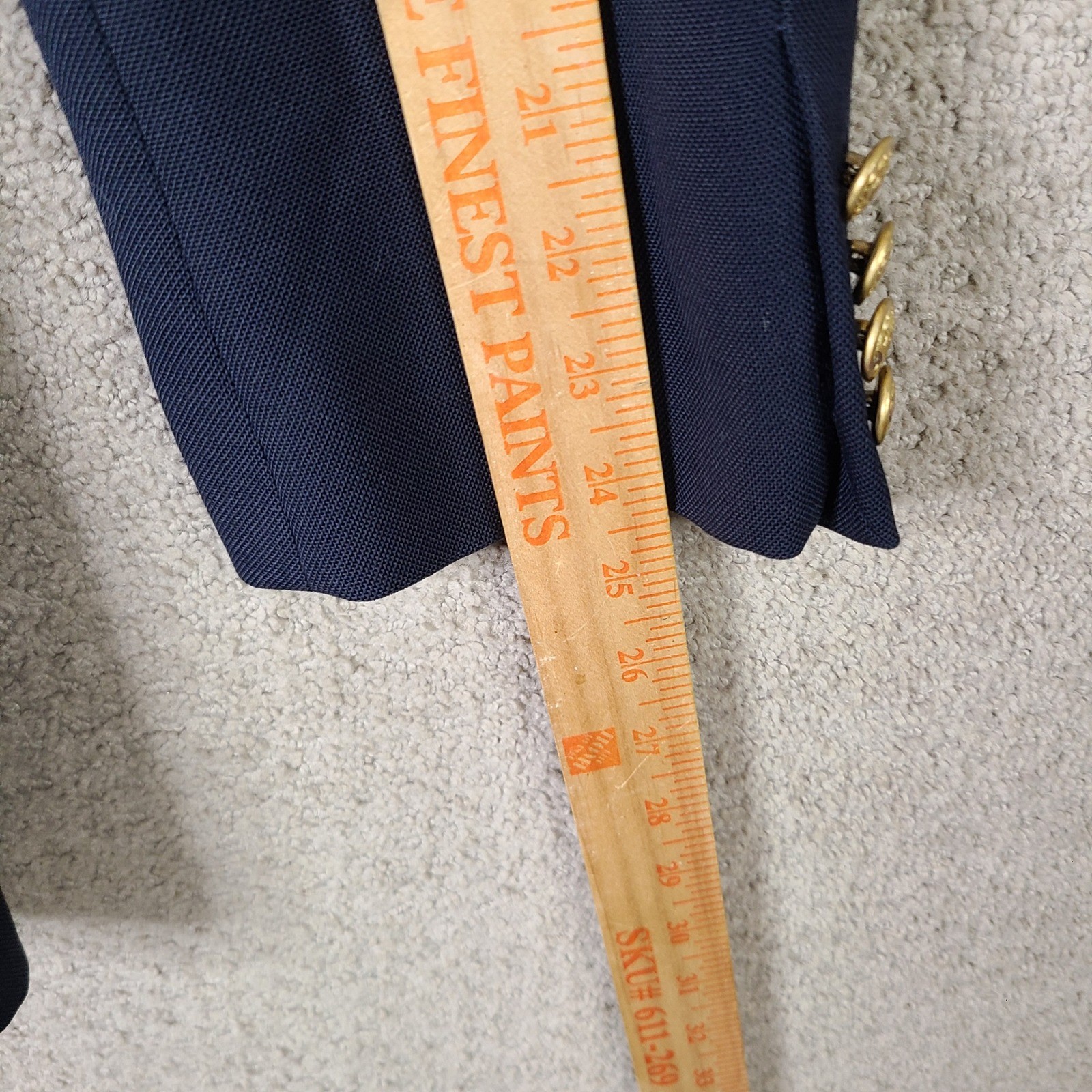 Haggar Imperial Jacket Mens 40R Navy Blue Sport Coat Gold Crest Buttons USA