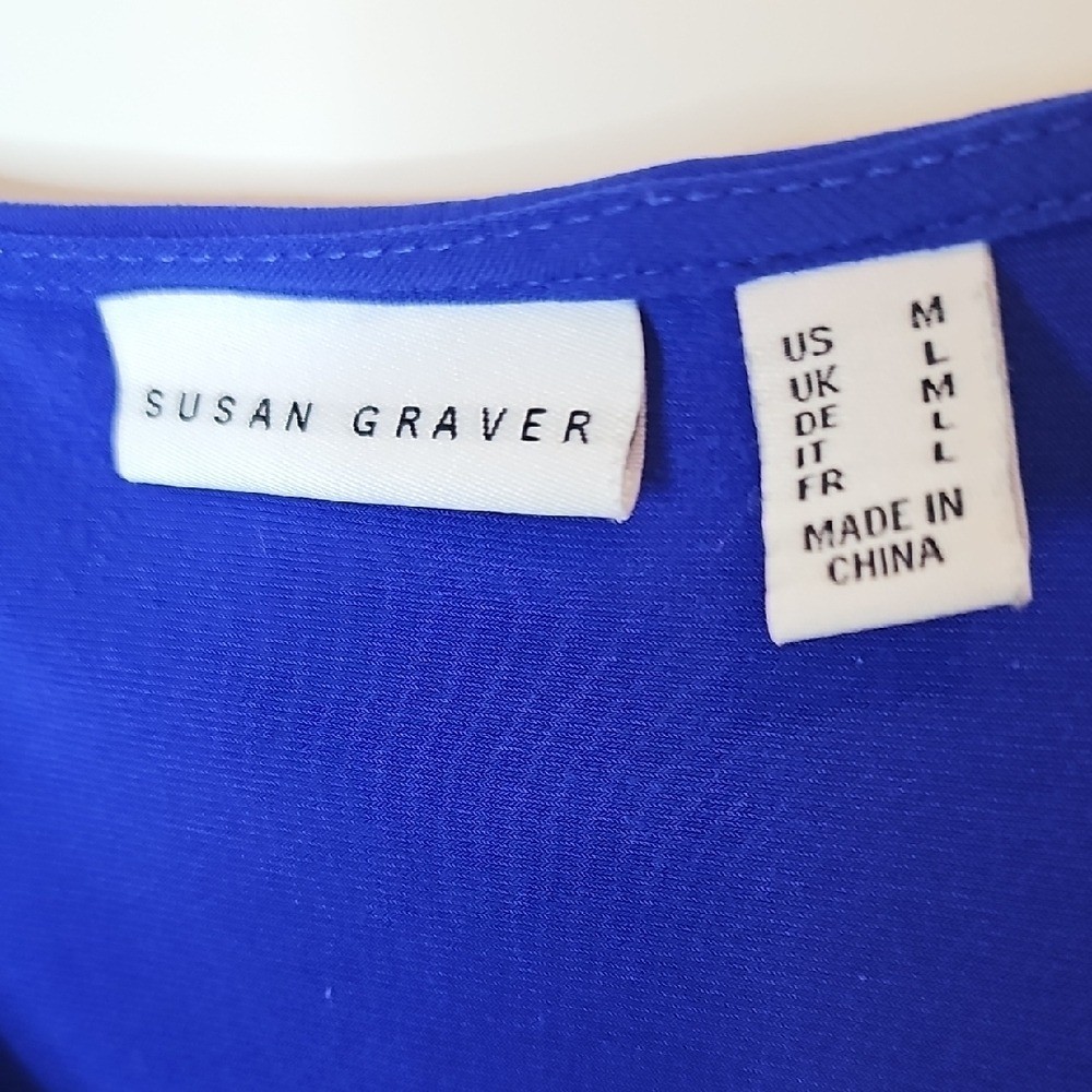 Susan Graver Royal Blue V-Neck Tank Top