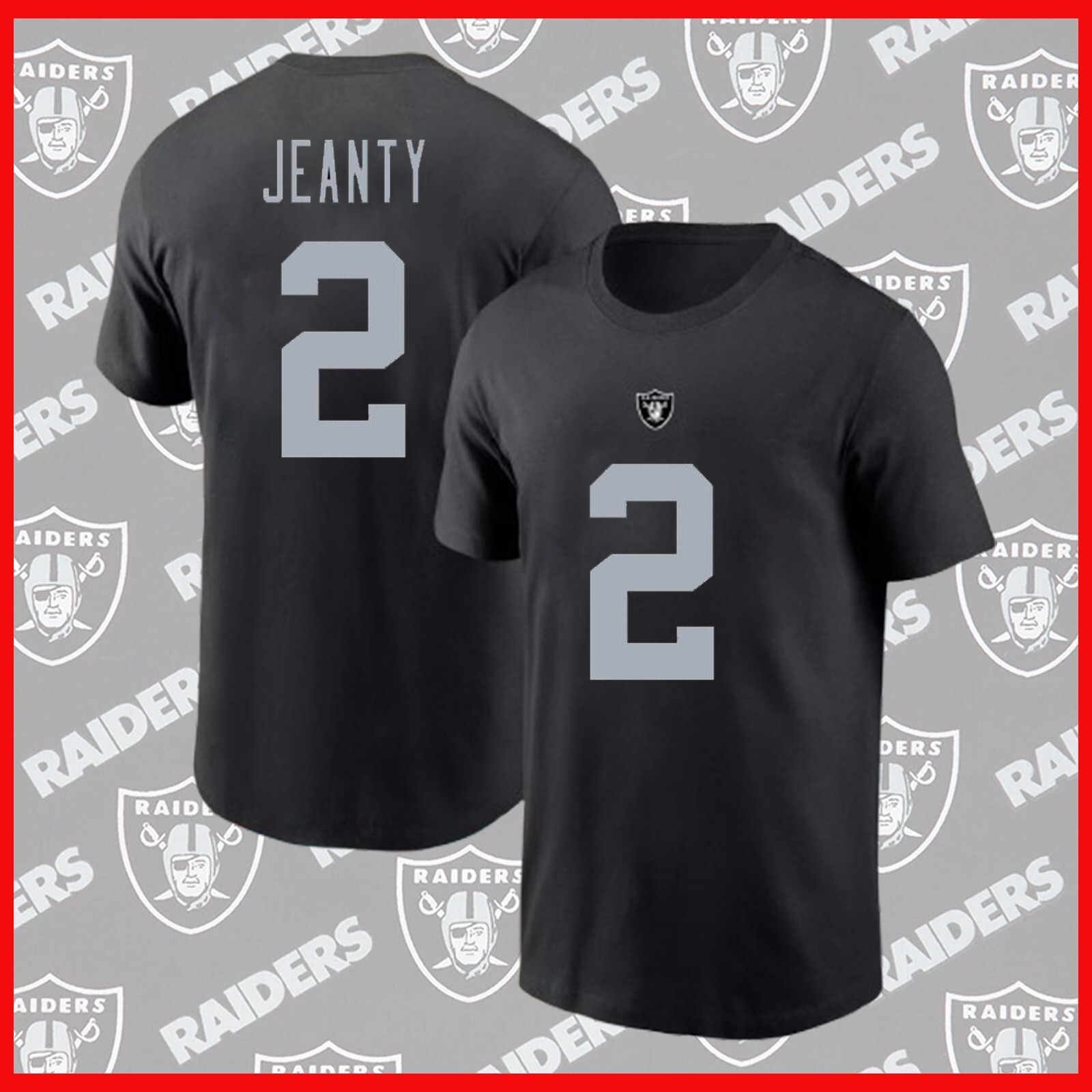 HOT!!! Ashton Jeanty #2 Las Vegas Raider 2025 Player Name & Number Fast Shipping
