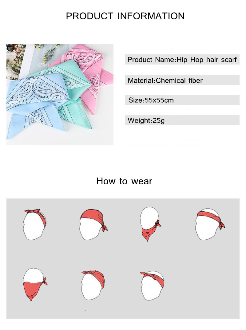 Bandana 100 Cotton Paisley Print Double-Sided Scarf Head Neck Face Mask 22″X22″