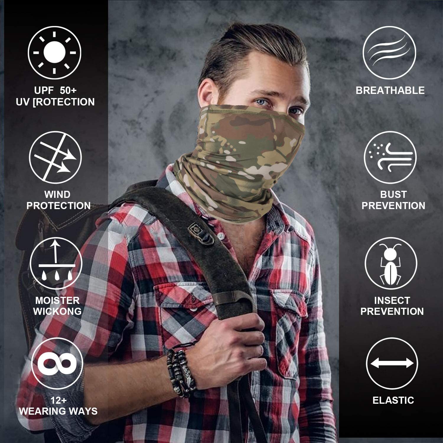 FACE MASK Bandana Neck Gaiter Headbands Scarf Reusable Breathable UV Sun Shield