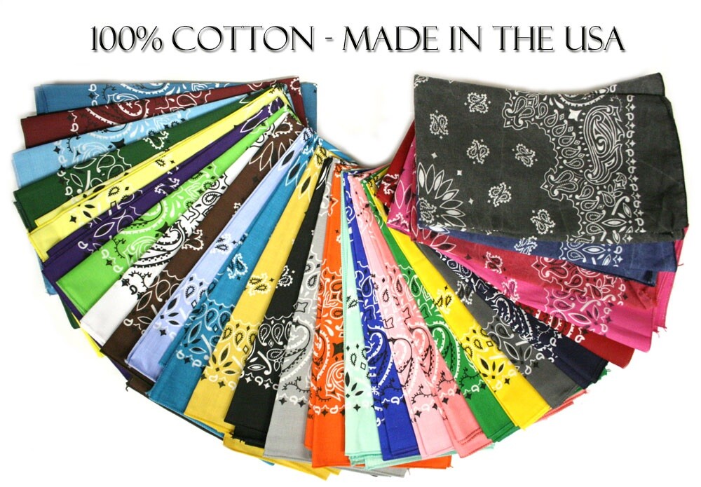 Hav-A-Hank USA Made 100% Cotton Paisley Bandannas Bandanas 22″X22″