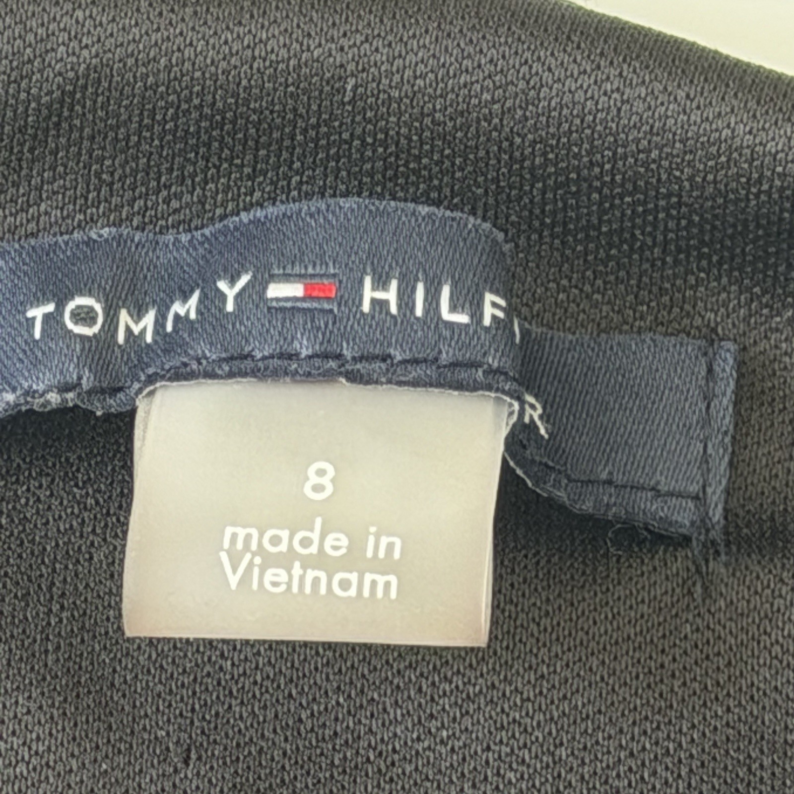TOMMY HILFIGER Size 8 Dress Black Tiered Ruffles Sleeveless Stretch Knit Capsule