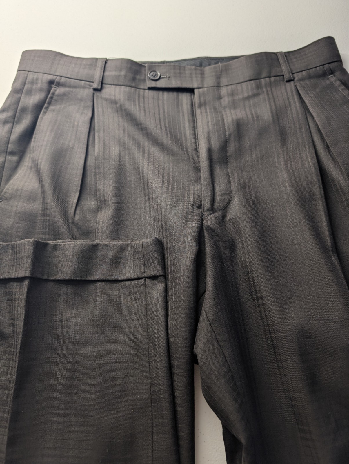 Stacy Adams 2 Piece Suit Mens 40R Pants 34×30 Brown Check 3 Button Front