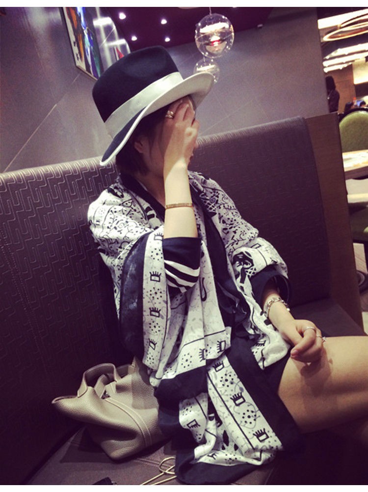 Ethnic Print Cotton Linen Scarf Shawl Wrap Large Cover for Summer Beach Sun