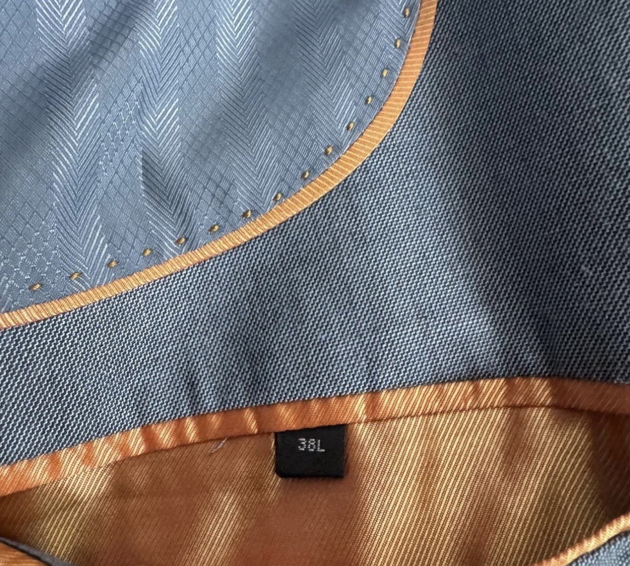Bocaccio Uomo Men’s Blue 3-Piece Wool Twill Suit Regular Fit 38L