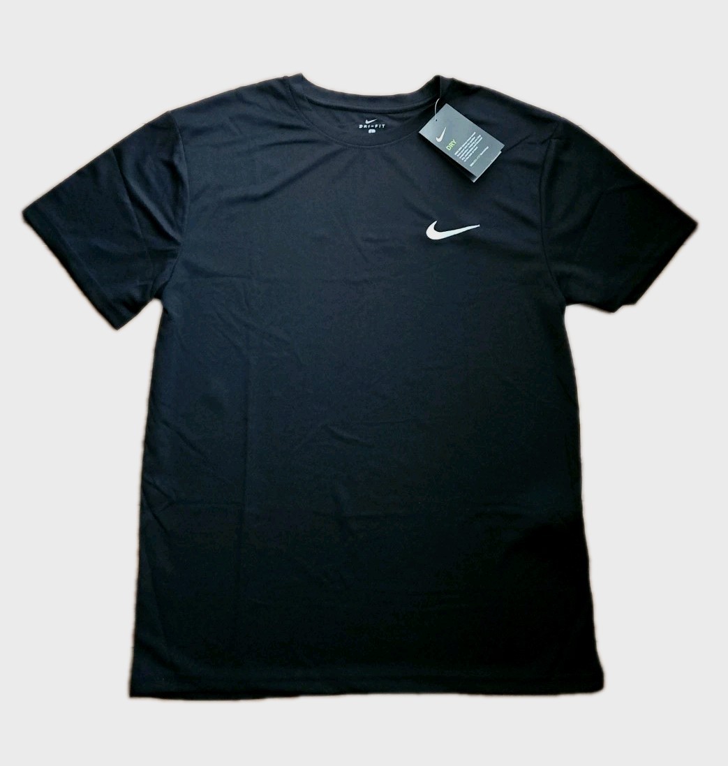 Nike Men’s T-Shirt Dri-Fit Crew Neck Sports Gym Football Shirt Top Tee BLK XL.