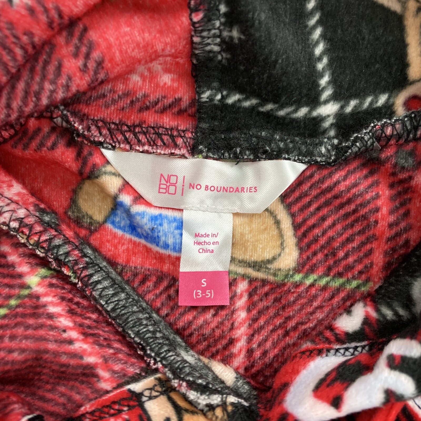 No Boundaries Jr. Girls Oh Reindeer Plush Hooded Pullover Rudolph Buffalo Plaid