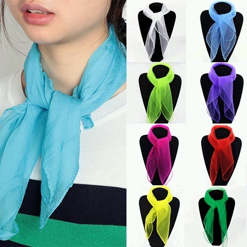 Scarf Chiffon Silk Scarves Small Square Ladies Women Hair Tie Band Head Neck