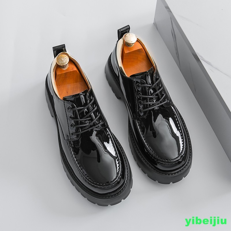 Mens Evening Lace Up Patent Leather Round Toe Derby Evening Shoes Oxford Man New