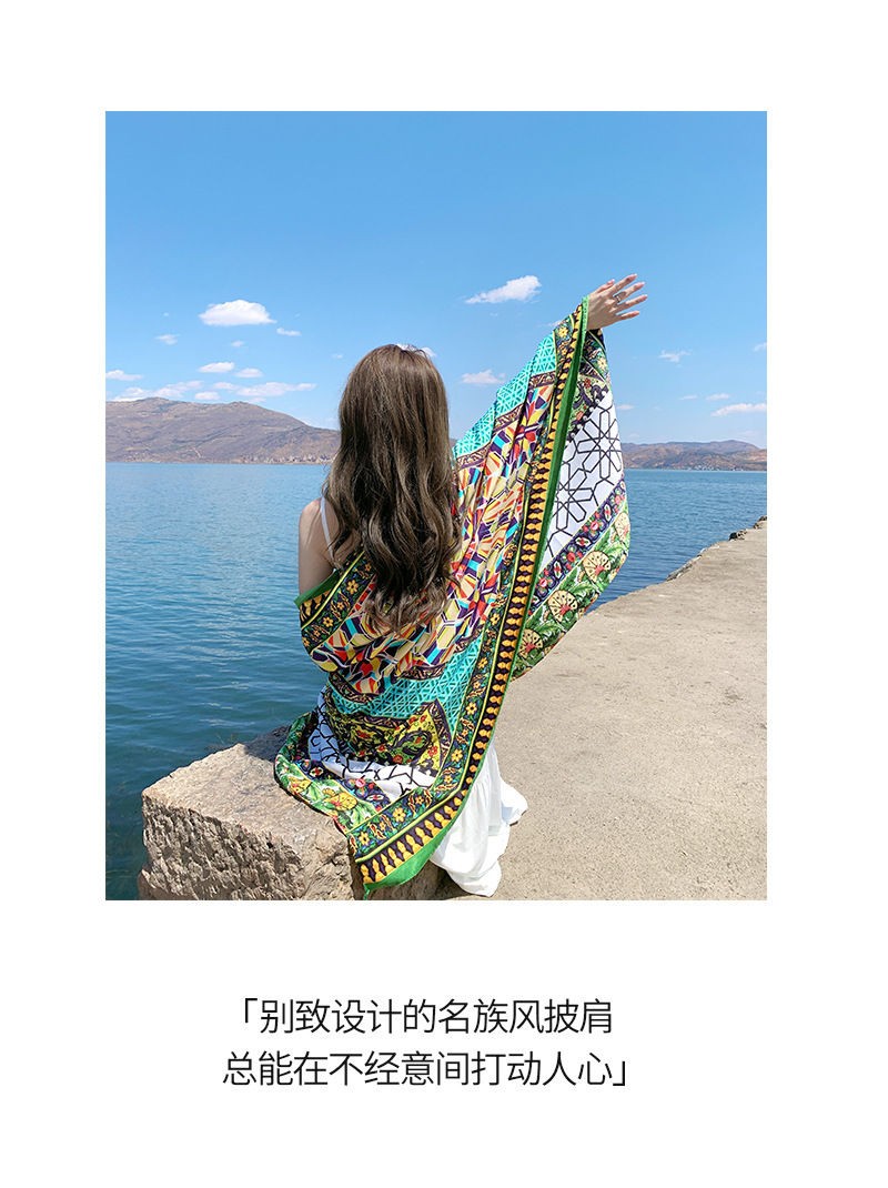 Boho Cotton Linen Scarf Wrap Large Shawl Sun Protection Beach Travel Cover Up