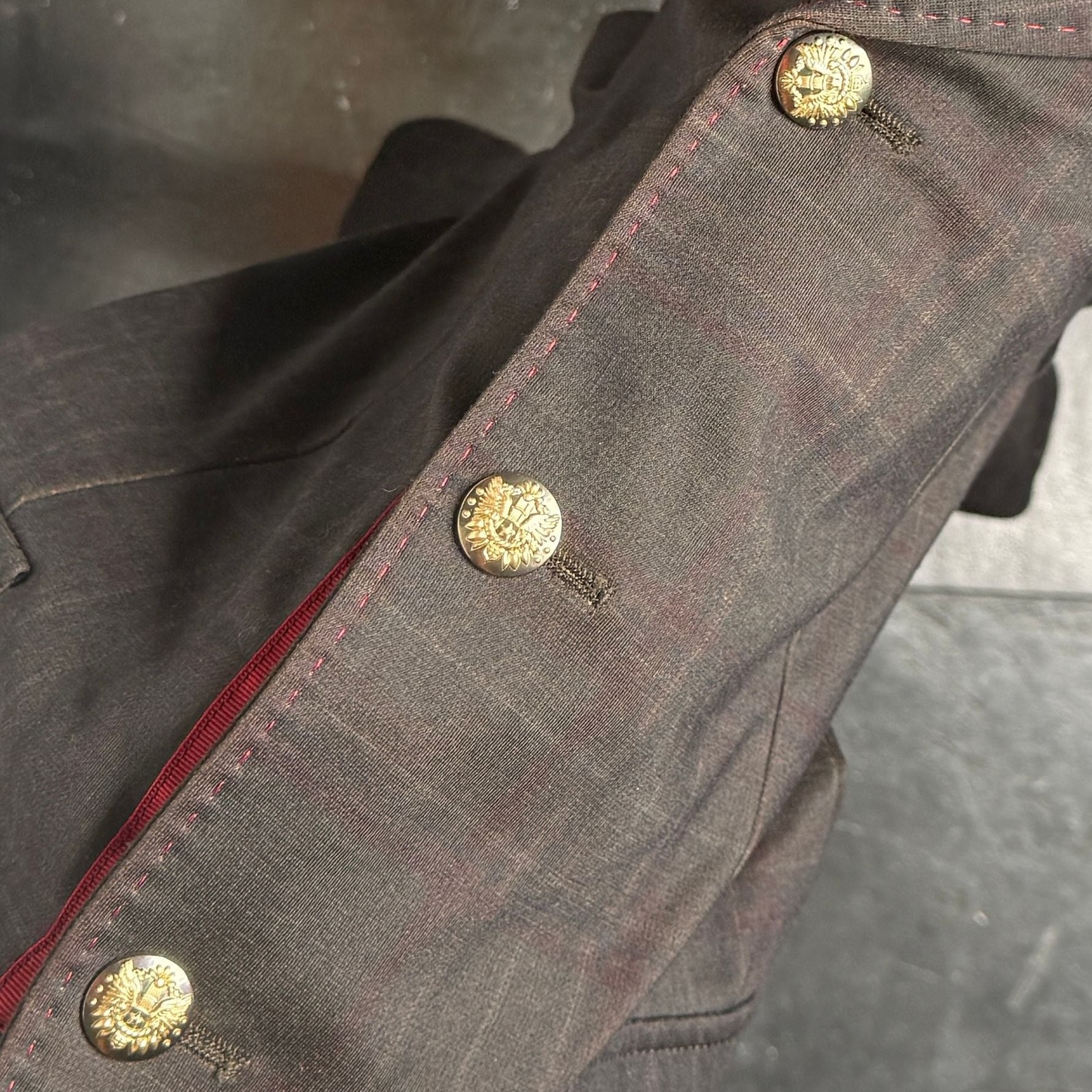 Zara Man Denim Couture Brown Plaid Elbow Patch Blazer Size 40