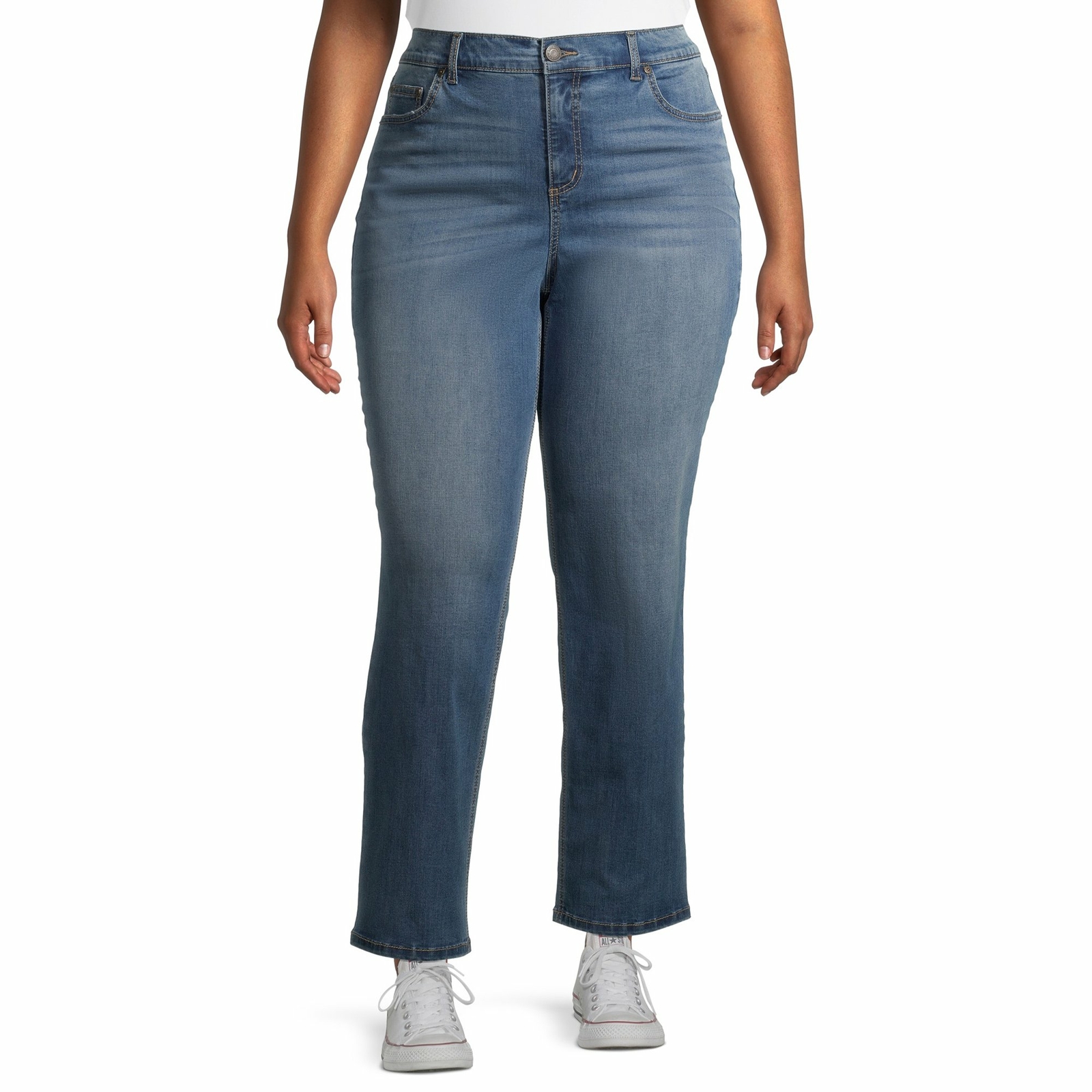 Terra and Sky Women’s Plus Size Core Denim Straight Leg Jeans Various Sizes Wash