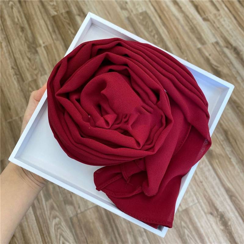 Chiffon Scarf Soft Elegant Sarong High Quality Shawl Wrap Plain Maxi