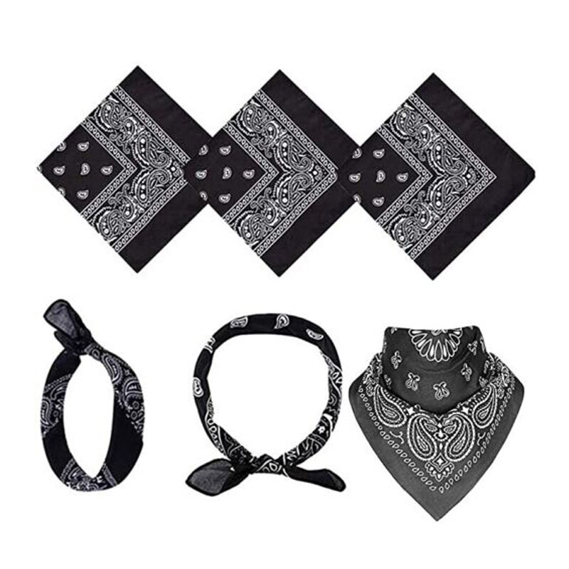 2 Pack Bandana 100% Cotton Paisley Print Double-Sided Scarf Head Neck Face Mask