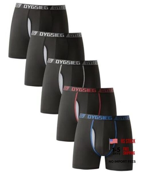 Men’s Boxer Briefs,Fly with X-Large Regular-6‘’ Inseam Regular Leg – Black*5