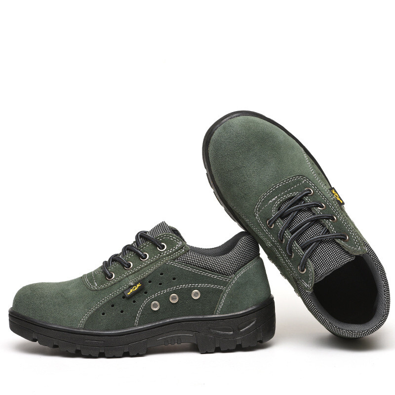 Mens Green Work Boots Breathable Safety Shoes Steel Toe Cap Slip Resistant Size