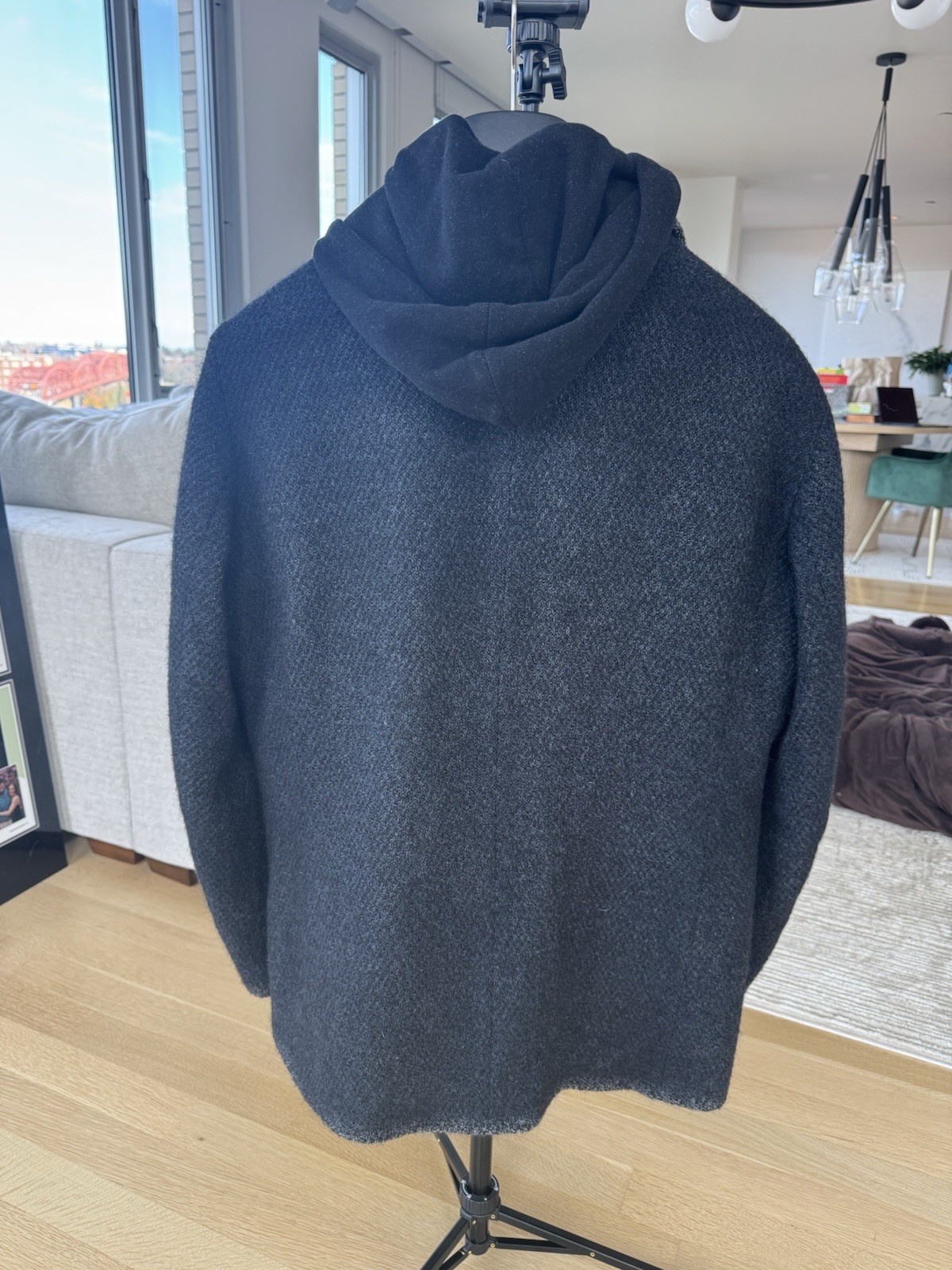 Gimo’s Men’s Hooded Full Zip Wool Jacket Regular Fit 3XL