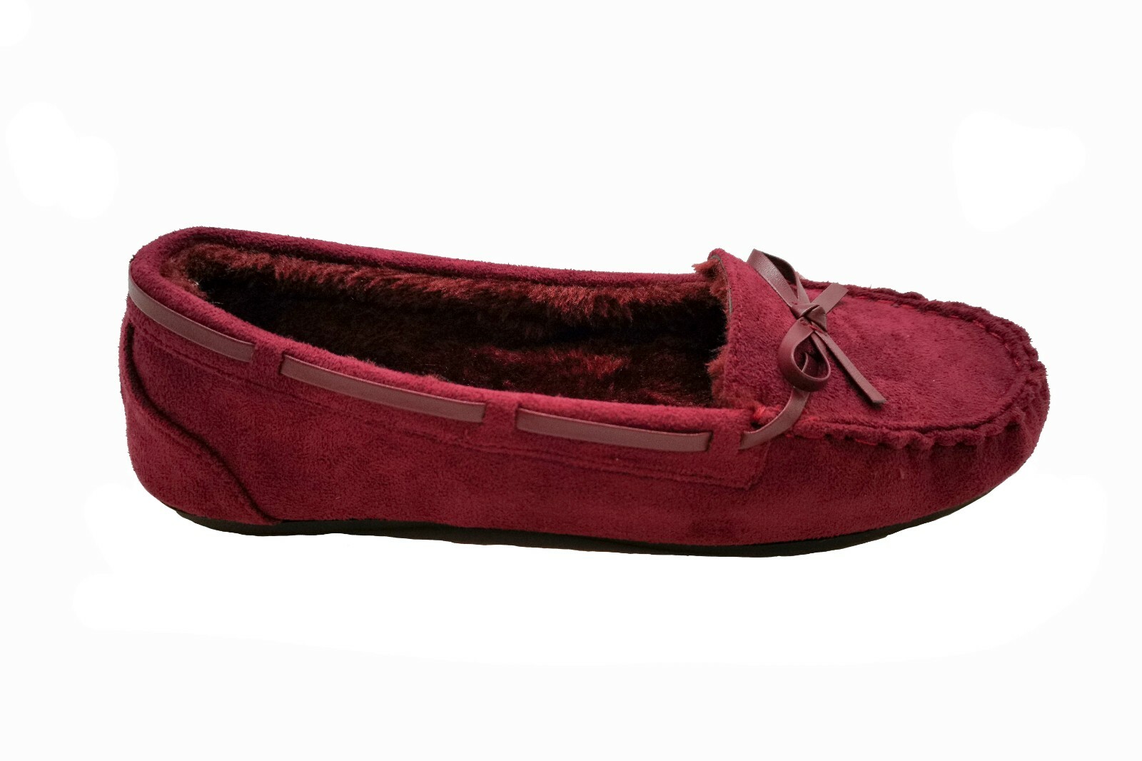 Moccasins Women Slip On Indoor Outdoor Shoe Slipper Fur Loafer #985