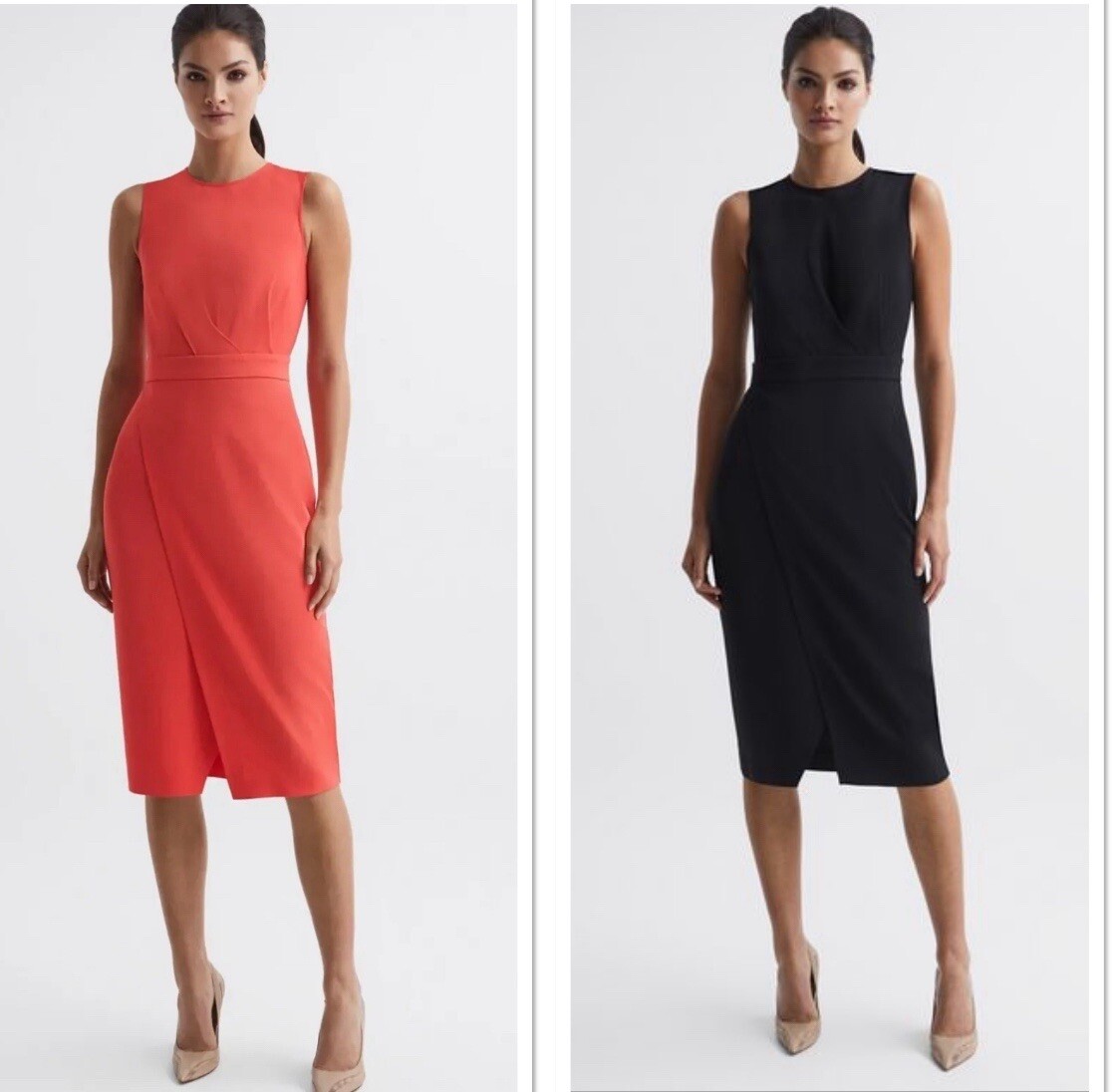 REISS LAYLA SLEEVELESS BODYCON Party Summer DRESS, BLACK Coral Size Uk 4-14 £149