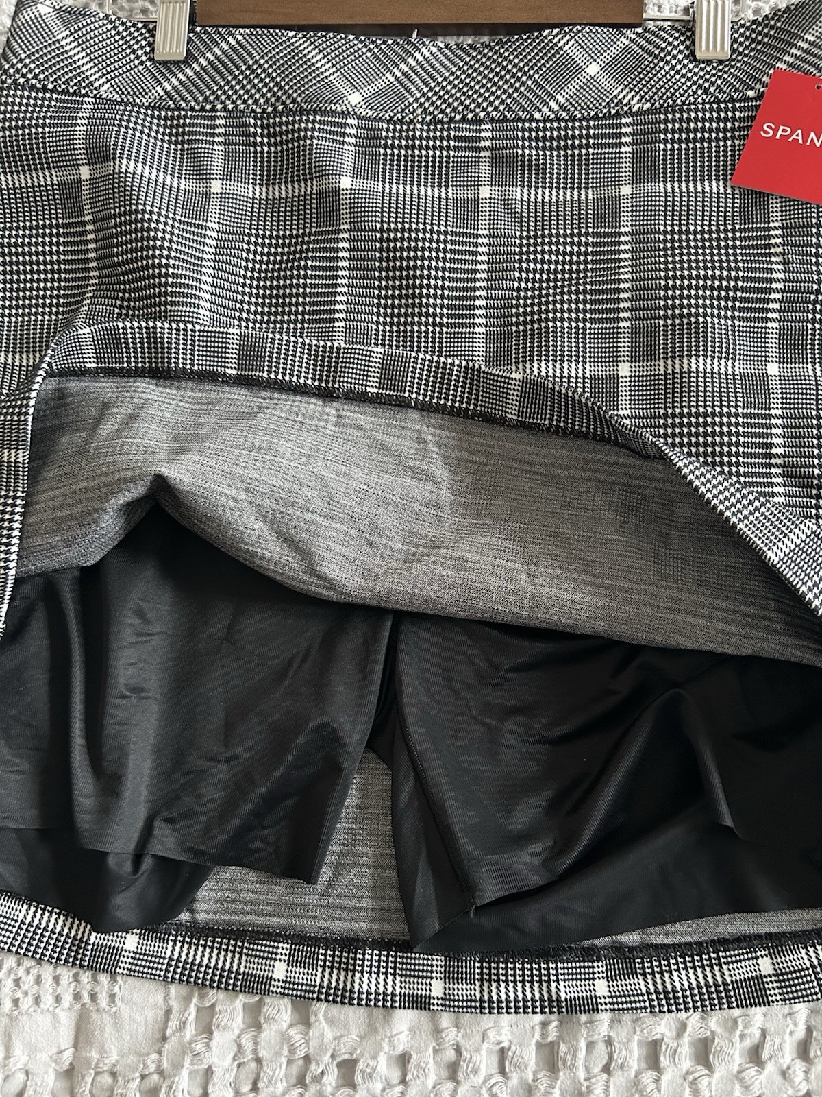 NWT SPANX Women’s Plaid A-Line Mini Skirt XL Academia Chic Capsule Elegant