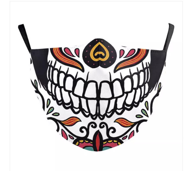 Sugar Skull Face Mask Washable Reusable Biker Halloween US Seller Fast Ship New