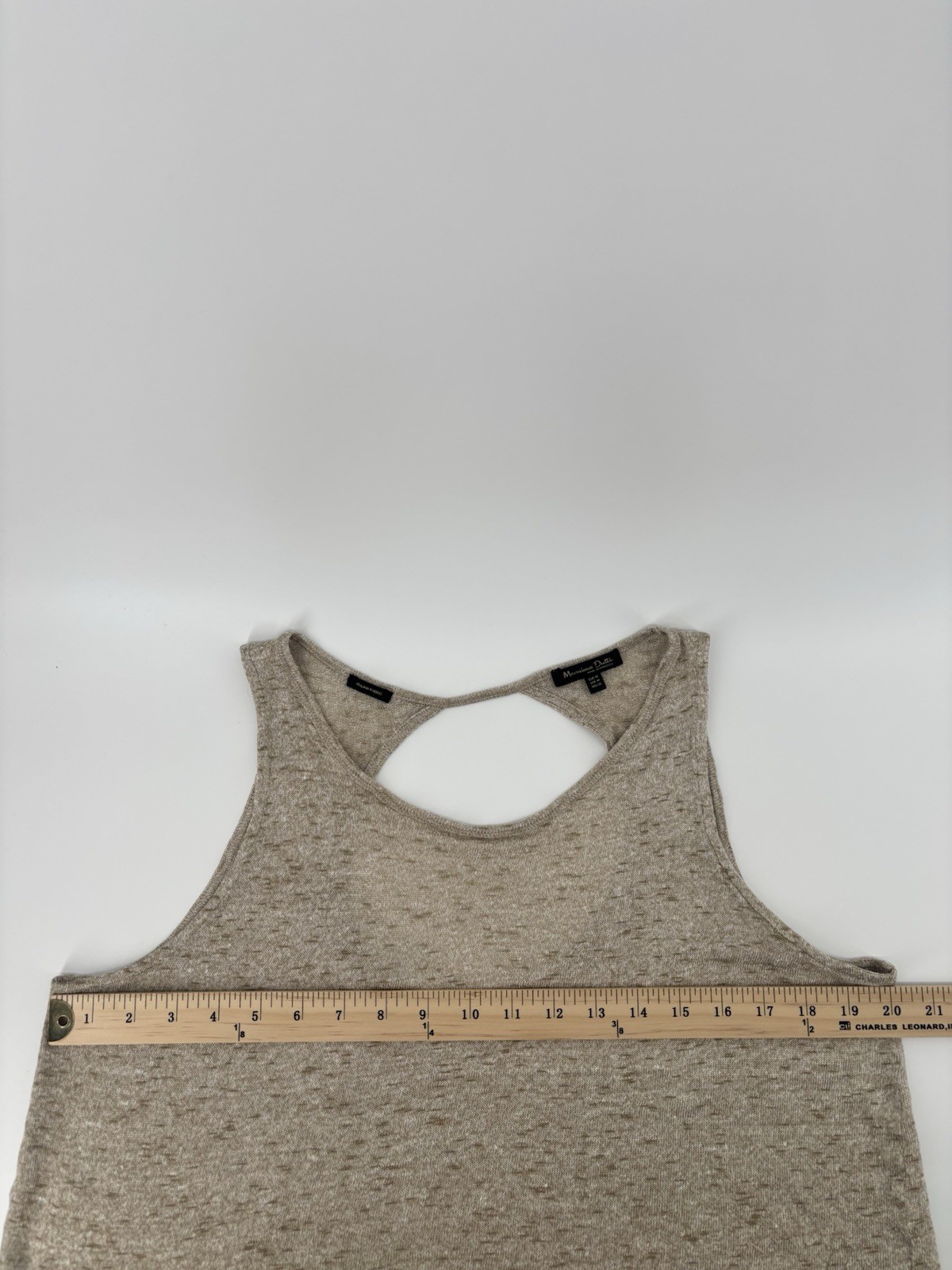 Massimo Dutti Sleeveless Tank Top Sz M Italian Linen Keyhole Back Old Money