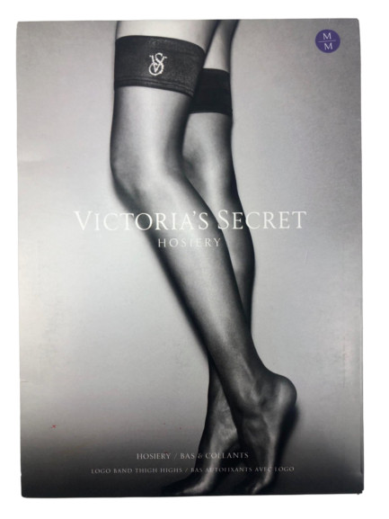 VICTORIA’S SECRET LOGO BAND RHINESTONE THIGH HIGH HOISERY STOCKINGS XS S M L XL